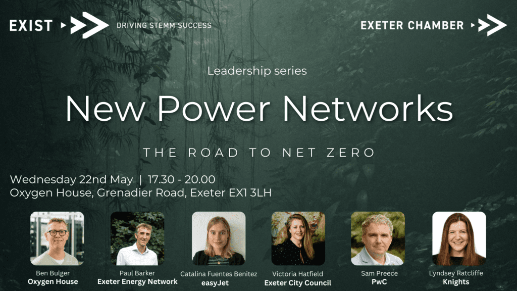 EXIST event banner, road to net zero